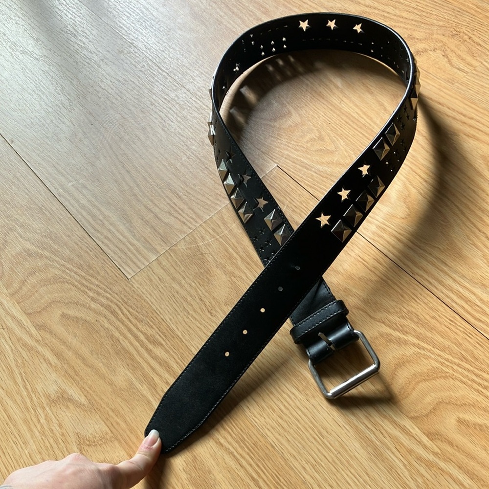 Absolutely Black Belt with Silver Studs
